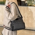 thumbnail image 5 of HUISZJ Nylon Crossbody Bag, Women Shoulder Bag with Zipper, Large Capacity Commute Bag for Work Travel Outdoor (Black), 5 of 7