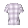 thumbnail image 6 of Vsdgher Purple Checkboard Print Men's Dry Fit Mesh Athletic Shirts Moisture Wicking Tennis T-Shirt Tops, 6 of 9