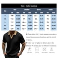 thumbnail image 3 of OIOLOYJM Men's Casual Short Sleeve Cable Knit Texture Polo Shirts Cotton Stretch V Neck Johnny Collared Tee Summer Vacation Travel Beach Lounge Golf Shirts Black L, 3 of 5