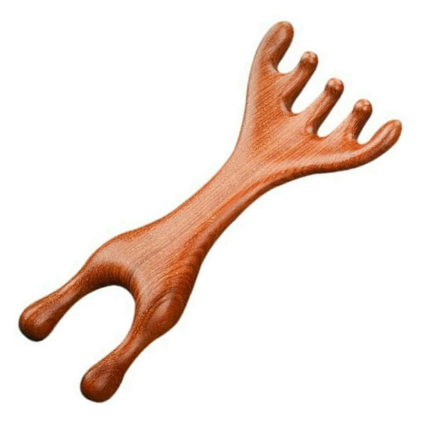 Meridian Acupressure Massage Comb, Sandalwood Scalp Massager Comb, Wide Tooth Combs For Hair Growth & Stress Relief