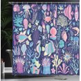 thumbnail image 4 of Ambesonne Aqua Jellyfish Shower Curtain, Assorted Underwater, 69"Wx84"L, Night Blue and Multicolor, 4 of 5
