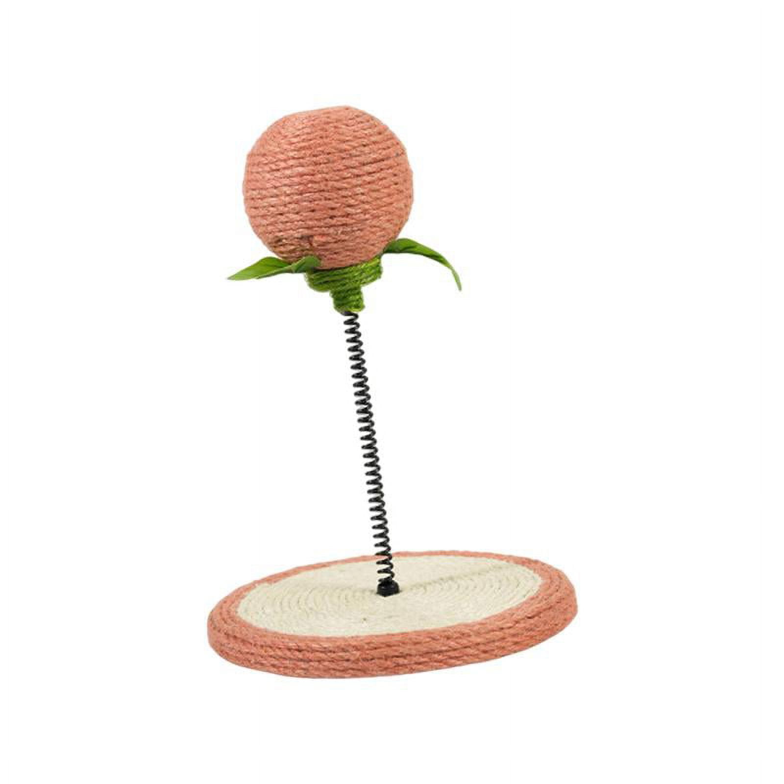 Cat Scratch Pad Playing Exercise Cat Spring Toy Cat Scratcher Toy with Ball Pink