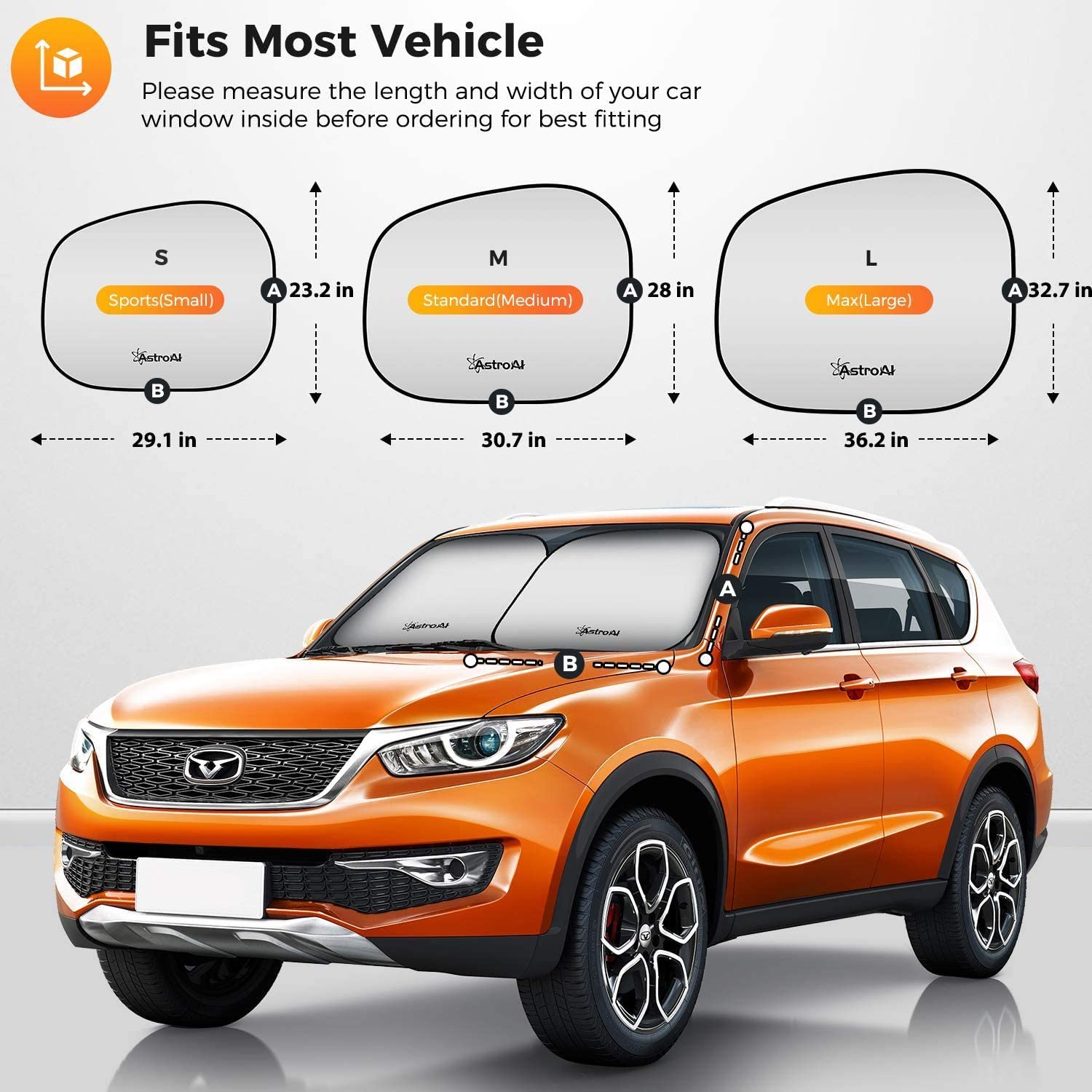 AstroAI Car Windshield Sunshade Foldable 2-Pack photo 4