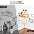 thumbnail image 3 of YOHOM Bathroom Shelves Shower Caddy Shower Basket Shampoo Shower Gel Holder Bathroom Organizer Storage Adhesive Kitchen Rack Wall with Hooks for Razor and Sponge Stainless Steel No Drilling, 3 of 6