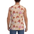 thumbnail image 4 of Lsque 70s Mushroom Print Men's Cotton Blend Sleeveless Muscle Shirts (S-3XL)- Moisture Wicking, Odor Protection, UPF 30+,X-Large, 4 of 8