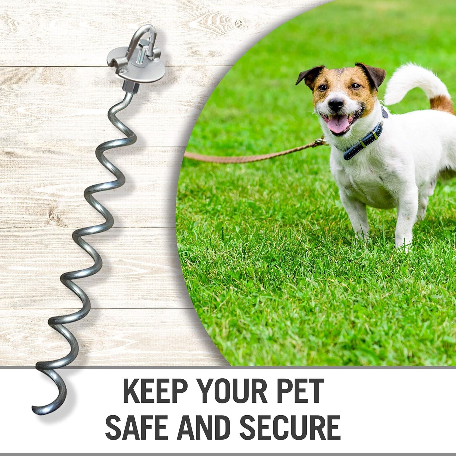 Ingeniuso - Spiral Ground Anchor - Heavy Duty Screw in Spiral Stakes, Folding Ring Ground Stakes for Securing Dogs, Tents, Trampolines, Canopies, Swing Sets, 4-Pack