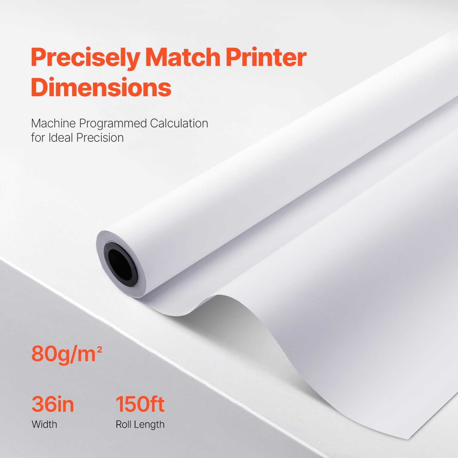KFFKFF Broad Scope Paper, Dimensions of 36 in x 150 ft, 4 Rolls of CAD Bond Paper with 2 in Core, Weighing 20 LB, Suitable for CAD Sketches, Engineering Blueprints, GIS Cartography
