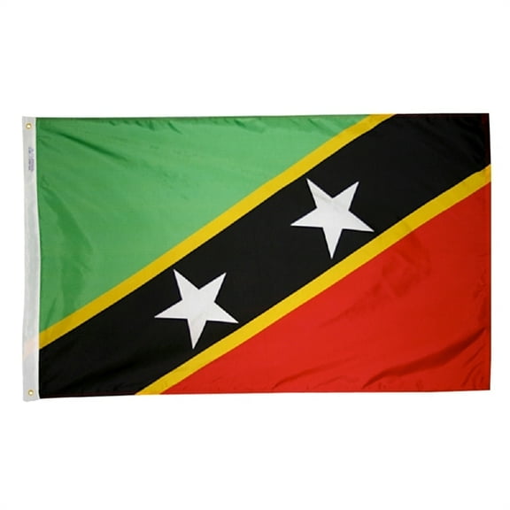 2x3' DURAWAVEZ ST. KITTS & NEVIS NYLON FLAG CH&G