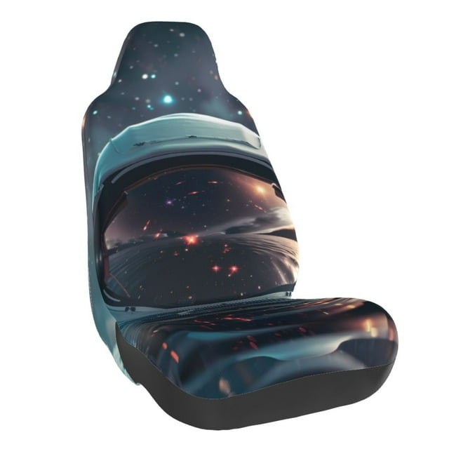 Wukai Astronaut Helmet Reflections Full Set Car Seat Covers with Soft Padding Universal Auto Front Seats Protector and Cushion Mat