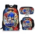 thumbnail image 4 of Mochila Sonic + paquete de almuerzo + bolso de pluma Mochila Bolsas Niños Escuela secundaria primaria Estudiantes Backpa, 4 of 4