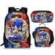 thumbnail image 4 of Mochila Sonic + paquete de almuerzo + bolso de pluma Mochila Bolsas Niños Escuela secundaria primaria Estudiantes Backpa, 4 of 4