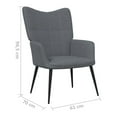 thumbnail image 6 of Relaxing Chair Dark Gray Fabric, Modern Armchair with Foam Padding, Steel Frame Living Room Chair, 24"x27.6"x38", Contemporary Accent Chair, 6 of 6