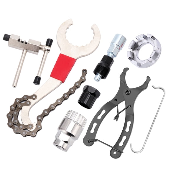7pcs Bicycle Repair Tool Kit Cassette Remover Wrench Chain Breaker Crank Puller Extractor Spoke Wrench