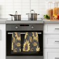 thumbnail image 4 of Yayeee 2 Pack Hand Towels for Bathroom 100% Cotton 16" x 28" Soft Absorbent Kitchen Towel, Black Sunflower Pattern, 4 of 7