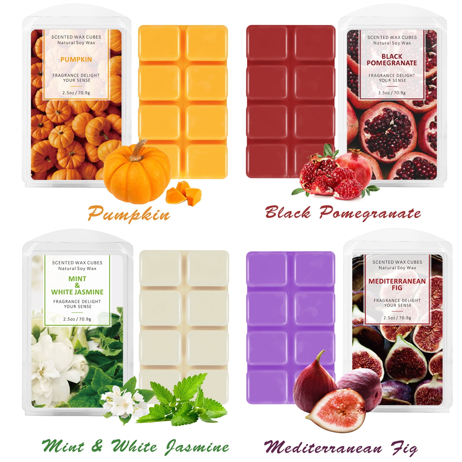 SCENTORINI Scented Wax Melts, Long Lasting Scent Soy Wax Cubes for Warmer Candle Making, 16 Pack Gift Set for Fall and Winter