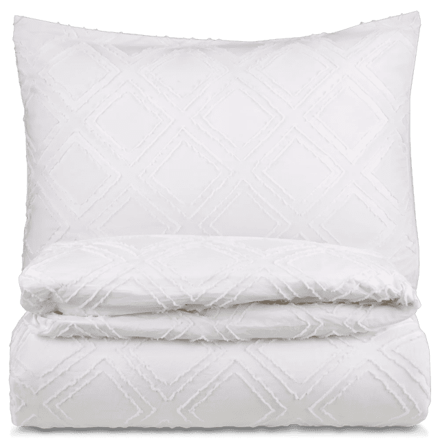 Bouclair Blanc Obra - Ensemble de Housse de Couette Double