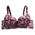 thumbnail image 2 of ALLLIST Push up Underwear for Women Purple Wirefree Plunge Floral Cozy Balconette for Women Size 40, 2 of 3