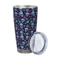 thumbnail image 2 of KLL Skull Flower Blue Print 40oz Stainless Steel Insulated Car Cup with Spillproof Lid - Keep Your Drink Hot or Cold on the Go-Without Straw, 2 of 8