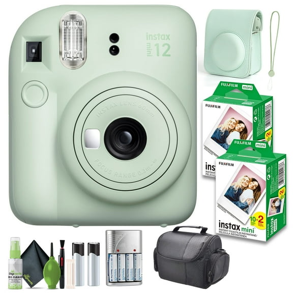 FUJIFILM INSTAX MINI 12 Instant Film Camera Mint Green with Fuji INSTAX MINI Instant Film- 40 Photo Sheets with Camera Case and Accessories Ideal Gift for kids, Teenage Girl & Adults