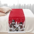 thumbnail image 3 of Bed Runner Scarf for King Size Bed, Red Christmas Beds Scarf Throws for Foot of Bedding, Snowman Snowflake Winter Birds Decorative Beds Runners for Bedroom Guestroom, 94"x20", 3 of 8