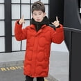 thumbnail image 2 of Mercatoo Windproof Warm Winter Coat for Boys Zip Up Button Quilted Padded Long Puffer Jacket Teen Cold Weather Proof Outerwear, 2 of 9