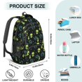 thumbnail image 5 of Alien Peace Sign Black Pattern Cute School Backpack Bag with Padded Back and Adjustable Shoulder Straps 16.9 X 12.6 X 5.9 Inches, 5 of 5