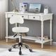 thumbnail image 2 of Taburete giratorio ajustable KKTONER de piel sintética blanca, 2 of 7