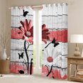 thumbnail image 2 of Jejeloiu Retro Flower Daisy Blackout Curtains,Red Graffiti Curtains Pack of 2 (38x45 Each),Old Barn Door Window Curtains For Girls,Lightweight Room Decorative, 2 of 6