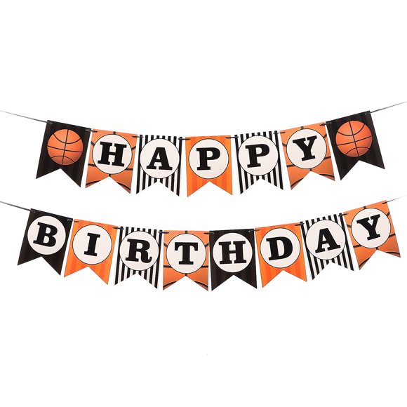 2 Sets Basketball Birthday Banner Basketball Themed Decor Birthday Party Supplies
