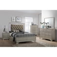 thumbnail image 5 of Miekor Furniture Modern Champagne Crocodile Skin Finish Upholstered Twin Size LED Panel Bed Faux Diamond Tufted Bedroom Furniture W5U446, 5 of 5