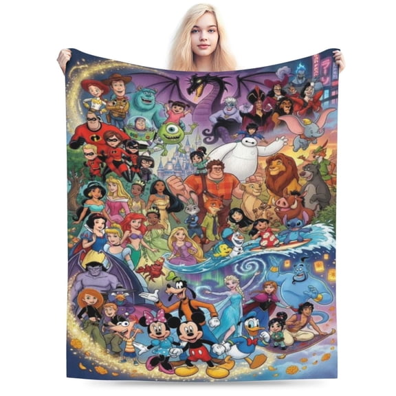 Beauty Princess Throw Blanket Couch Bed Sofa Soft Lightweight Warm Cozy Flannel Fleece Bed Blanket For Kids Adults Gift 50"X40"