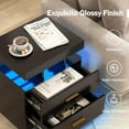 thumbnail image 5 of Costway LED Nightstand Set of 2 with 2 Storage Drawers Adjustable Light Mode Remote Control, 5 of 9