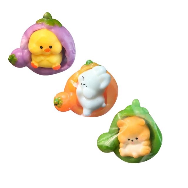 CY5O5ee 2PCS Cute Sleeping Animal Statues SqueezeToys Carrot Rabbit Slow Rising Soft Toy Stress Relieving FidgetToys for Adults PartyFavors Decompression Toy