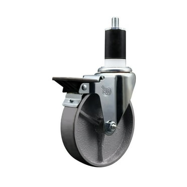 5 Inch Semi Steel Swivel 1-1/2 Inch Expanding Stem Caster with Brake SCC