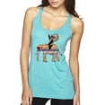 thumbnail image 2 of Wild Bobby, Cute Colorful Elephant Squirrel Mosaic, Animal Lover, Women Tri-Blend Racerback Tank Top, Tahiti Blue, Medium, 2 of 4