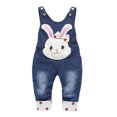 thumbnail image 1 of KIDSCOOL SPACE Baby 3D Bunny Cartoon Soft Cotton Knitted Jeans Overalls 18M, 1 of 6