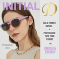 thumbnail image 2 of Leafael Personalized Initials Polarized Sunglasses for Women, Letter D – Two-Tone Purple Square Frame, UV400 Monogram Sunglasses, Gift for Her & Bridesmaids, 2 of 6