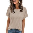 thumbnail image 2 of ameIAEA Women Tops Summer Sweaters Short Sleeve Crewneck Shirts Dressy Casual Business Blouses, 2 of 7