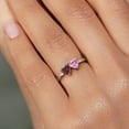 thumbnail image 4 of Gem Stone King 925 Sterling Silver Fashion Right-Hand Ring Heart Shape Red Garnet and Vivid Pink Moissanite (1.10 Cttw, Size 9), 4 of 6