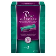 Poise Impressa Womens Incontinence Bladder Support for Women, Size 3, 21 Count