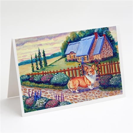 Pembroke Corgi At the Cottage Greeting Cards & Envelopes - Pack of 8