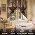 thumbnail image 5 of Swag Curtains Valances for Windows, Vintage Western Stars Short Kitchen Window Curtains Over Sink, Brown Farmhouse Wood Texture Cafe Curtains Panel Set Of 2,Rod Pocket, 36 Inches Length, 5 of 8