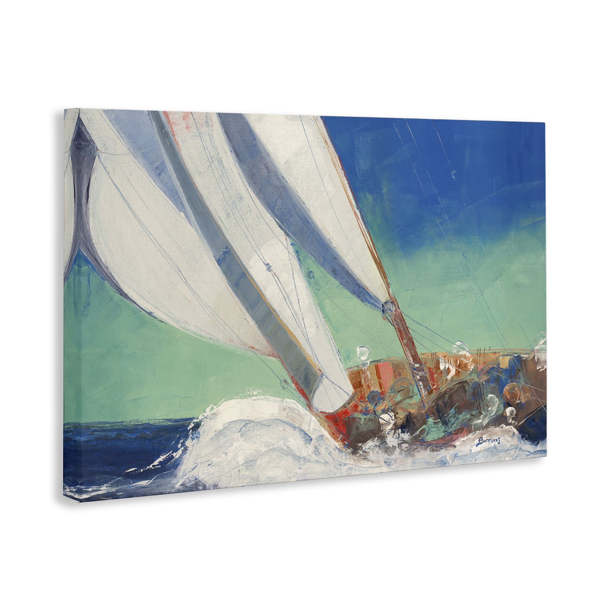 Stupell Industries Maritime Boat Hull Nautical & Beach Painting Wrapped Canvas Art Print Wall Art, 30 x 20