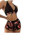 thumbnail image 1 of Traje de baño de 3 piezas con cintura alta y tirantes cruzados para mujer Fridja  nalpqowj61349, 1 of 5