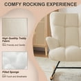 thumbnail image 3 of Nursery Rocking Chair Teddy, Upholstered Glider Rocker with High Backrest, Comfortable Stylish Accent Armchair with Padded Seat for Living Rooms, Bedrooms, Offices Ivory, 3 of 6