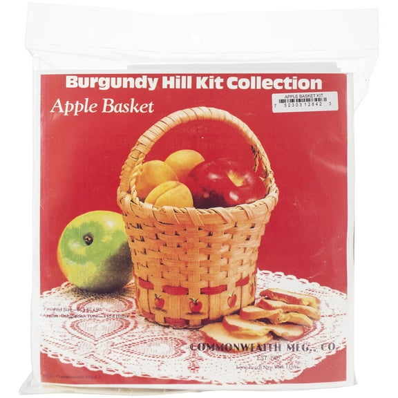 Commonwealth Burgundy Hill Basket Kit-Apple Basket 6"X6"X9"