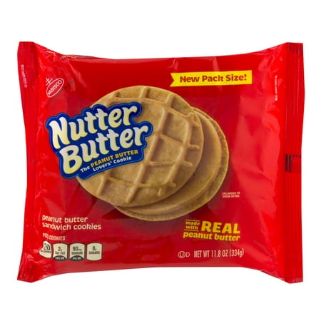 (2 Pack) Nabisco Nutter Butter Peanut Butter Sandwich Cookies, 11.8
