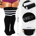 thumbnail image 4 of Plus Size Thigh High Socks Womens Over the Knee Leg Warmer Thighhighs Widened Extra Long Striped Thick Knit Boot Socks for Women, 4 of 7