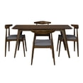 thumbnail image 4 of Harper & Bright Designs Minimalist Wood Dining Set for 4, 5 Pieces Rectangular Small Space Table Set with 4 Upholstered Chairs for Kitchen, Charcoal,Walnut, 4 of 20