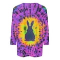 thumbnail image 4 of Cavosen Happy Easter Womens Tops 3/4 Sleeve T Shirt Summer Bunny Tie Dye Print Pullover Shirts Round Neck Festival Blouse Vacation Holiday Tee Shirts Casual Dressy T Shirts L, 4 of 5